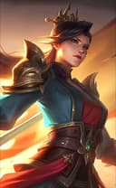 Silvanna wearing the Pure Heroine skin, in-game portrait