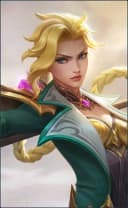 Silvanna wearing the Verdant Lancer skin, in-game portrait