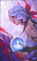 Silvanna wearing the Alluring Mystique skin, in-game portrait