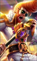Sun wearing the Rock Star skin, in-game portrait