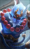 Sun wearing the Celestial Outlaw skin, in-game portrait