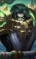 Terizla wearing the Abyss Guard skin, in-game portrait