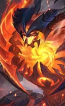 Thamuz wearing the Lord Lava skin, in-game portrait