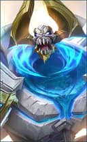 Thamuz wearing the Sanctified Flame skin, in-game portrait
