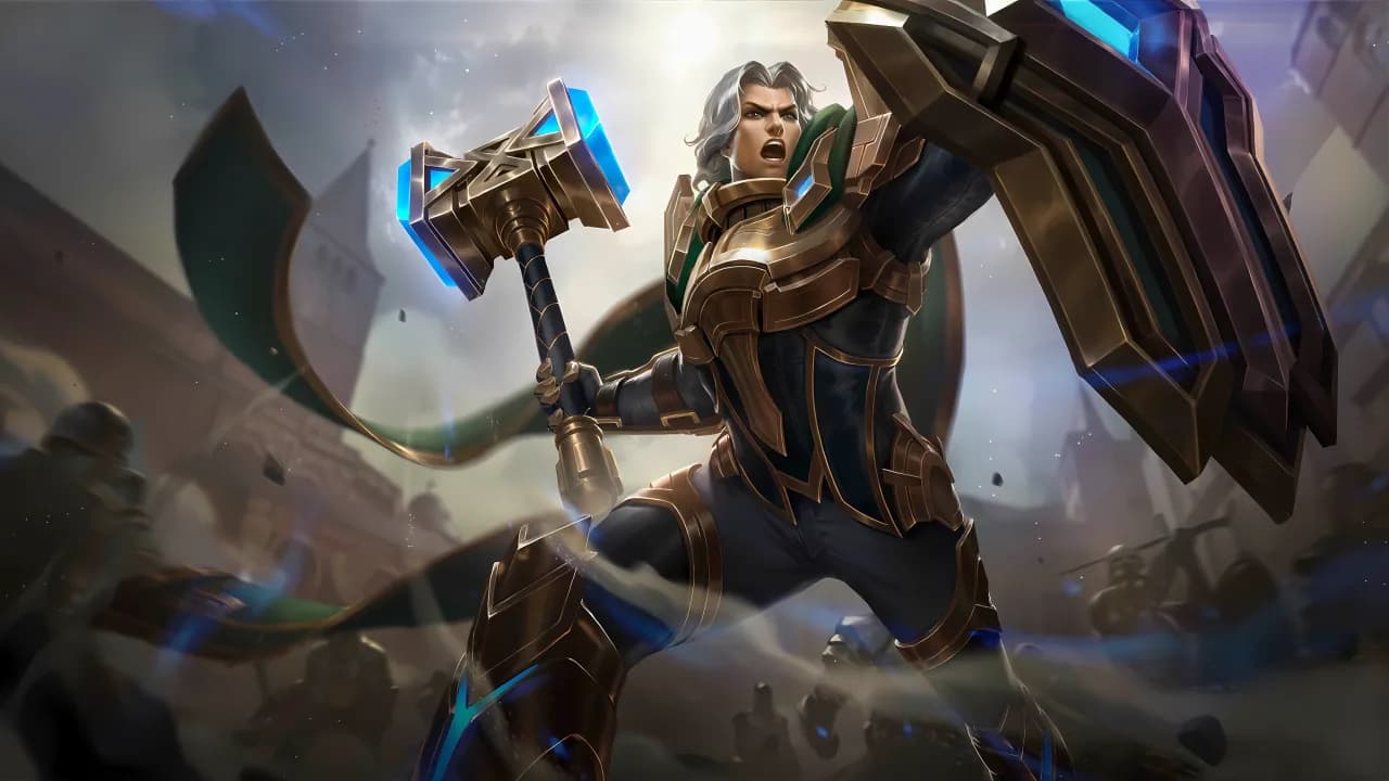 Tigreal Steel Guardian skin artwork