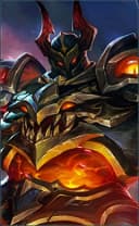 Tigreal wearing the Fallen Guard skin, in-game portrait