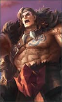 Tigreal wearing the Wyrmslayer skin, in-game portrait