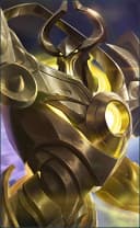 Uranus wearing the Aethereal Defender skin, in-game portrait