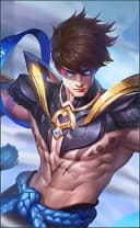 Vale wearing the Cerulean Winds skin, in-game portrait