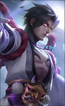 Vale wearing the Kannagi skin, in-game portrait
