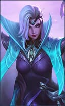 Valentina wearing the Prophetess of the Night skin, in-game portrait