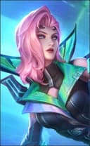 Valentina wearing the Cyber Agent skin, in-game portrait