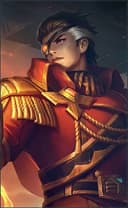 Valir wearing the Dictator skin, in-game portrait