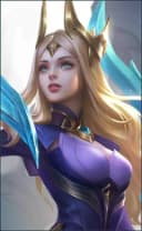 Vexana wearing the Lucent Beacon skin, in-game portrait