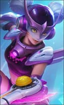 Wanwan wearing the Pixel Blast skin, in-game portrait