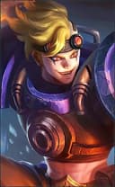 X.Borg wearing the Blue Storm skin, in-game portrait