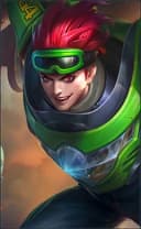 X.Borg wearing the Moto Drifter skin, in-game portrait