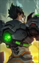 X.Borg wearing the Pecados Rioter skin, in-game portrait