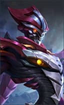 Zhask wearing the Crystallized Predator skin, in-game portrait