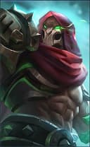 Aldous wearing the Red Mantle skin, in-game portrait