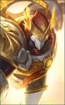 Aldous wearing the King of Supremacy skin, in-game portrait