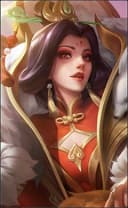 Aurora wearing the Foxy Lady skin, in-game portrait