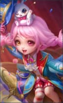 Chang'e wearing the Moonglow Troupe skin, in-game portrait