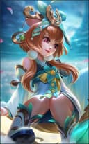 Chang'e wearing the Moonstruck skin, in-game portrait