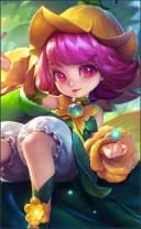 Chang'e wearing the Floral Elfo skin, in-game portrait