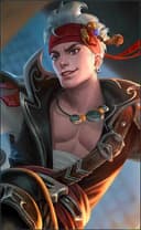 Claude wearing the Plunderous Pirate skin, in-game portrait