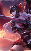 Freya wearing the Dark Rose skin, in-game portrait