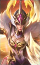 Freya wearing the War Angel skin, in-game portrait