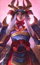 Freya wearing the Raven Shogun skin, in-game portrait