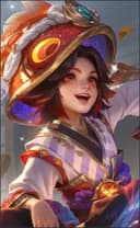 Harley wearing the Dreaming Koi skin, in-game portrait