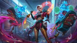Ixia wearing the Invoker's Command skin, in-game portrait
