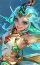 Kalea wearing the Surging Wave skin, in-game portrait