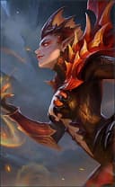 Karrie wearing the Dragon Queen skin, in-game portrait