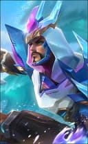Khaleed wearing the Wave Strider skin, in-game portrait