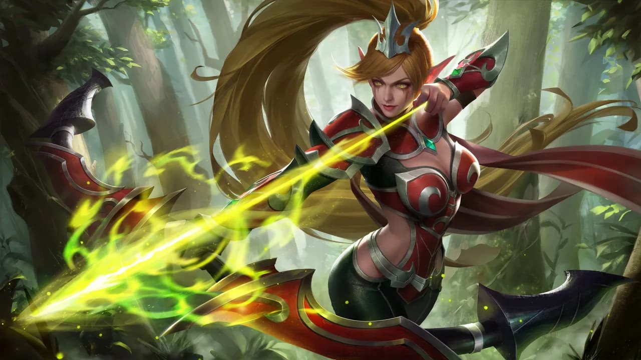 Miya Burning Bow skin artwork