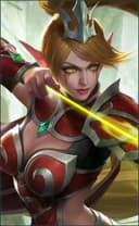 Miya wearing the Burning Bow skin, in-game portrait