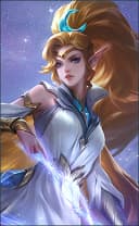 Miya wearing the Moon Priestess skin, in-game portrait