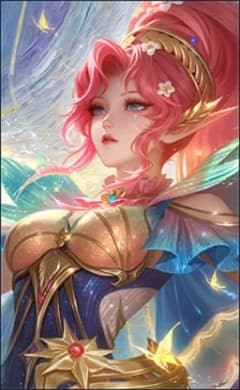 Miya wearing the Arrow of Springs skin, in-game portrait