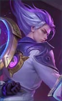 Natan wearing the Temporal Vortex skin, in-game portrait