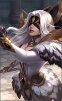 Pharsa wearing the Wings of Heaven skin, in-game portrait