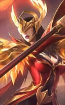 Pharsa wearing the Empress Phoenix skin, in-game portrait
