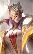 Pharsa wearing the Hierophant skin, in-game portrait