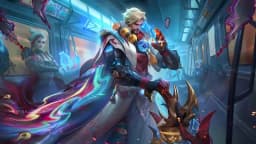 Roger wearing the Invoker's Restraint skin, in-game portrait