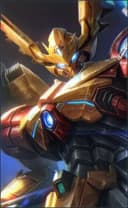 Sun wearing the Celestial Rebel skin, in-game portrait