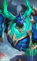 Thamuz wearing the Liquid Fire skin, in-game portrait