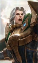 Tigreal wearing the Steel Guardian skin, in-game portrait